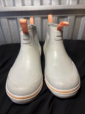 Grundens Deck Boss Ankle Boots with Pull Tabs Glacier Grey Size 8
